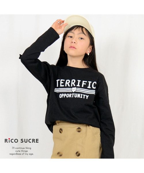 RiCO SUCRE(リコ シュクレ)/袖ベルトロングTシャツ/ブラック