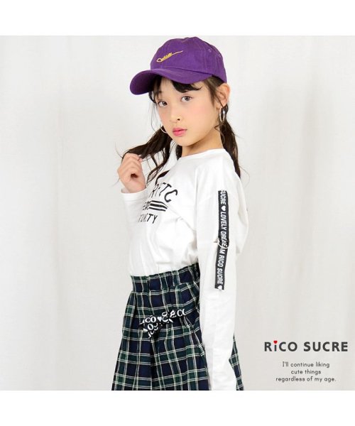 RiCO SUCRE(リコ シュクレ)/袖ベルトロングTシャツ/オフホワイト