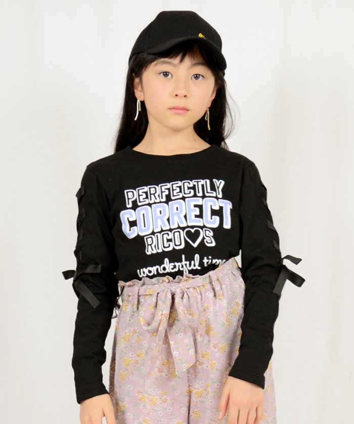 セール 袖リボンロングtシャツ 501926686 リコ シュクレ Rico