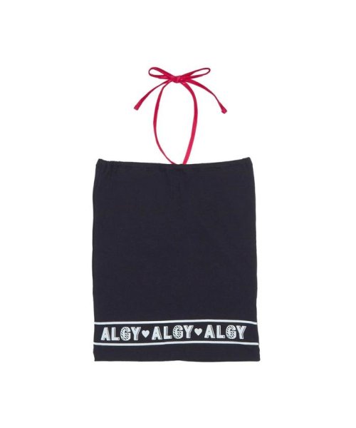 ALGY(アルジー)/裾ロゴパット付きベアトップ/ブラック
