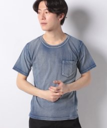 STYLEBLOCK(スタイルブロック)/カットデニムクルーネックTシャツ/ネイビーA