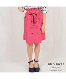 RiCO SUCRE(リコ シュクレ)/ウエストリボン付きトレンチスカート/ピンク