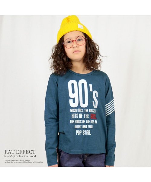RAT EFFECT(ラット エフェクト)/デザインロゴTシャツ/ブルー