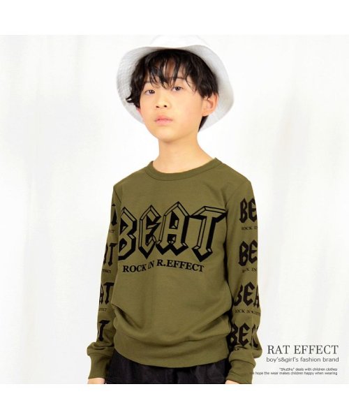 RAT EFFECT(ラット エフェクト)/デザインロゴトレーナー/カーキ