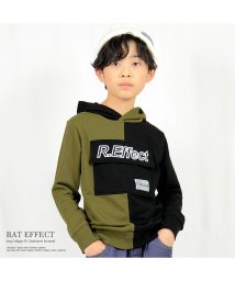 RAT EFFECT(ラット エフェクト)/ポケット付き切替ロゴパーカー/カーキ