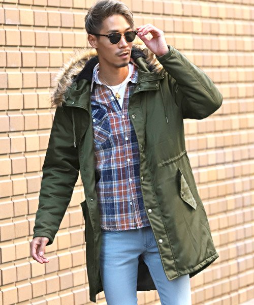 セール モッズコート コート 中綿 ファー 冬 Bitter ビター ポリ中綿モッズコート ミリタリーコート ダウンジャケット ファーフード ボア 厚手 2way アウ ラグスタイル Luxstyle Magaseek