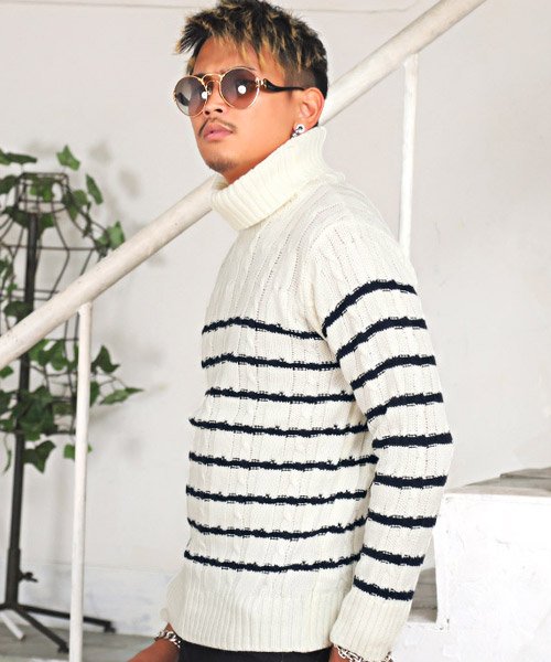 タートルネック ハイネック ニット セーター メンズ 秋服 冬服 Bitter