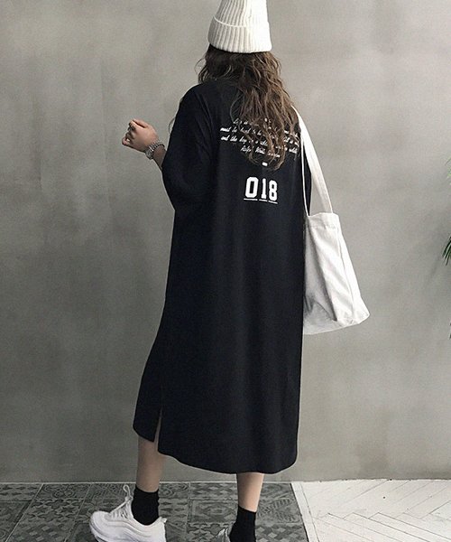 Naning9 ナンニング バックプリントtシャツワンピース 1 Tシャツ ワンピース ロング丈 ルーズ ゆったり 体系カバー ナンニング Naning9 Magaseek Naning9 ナンニング バックプリントtシャツワンピース 1 Tシャツ ワンピース ロング丈 ルーズ ゆったり 体系カバー ナンニング Naning9 Magaseek
