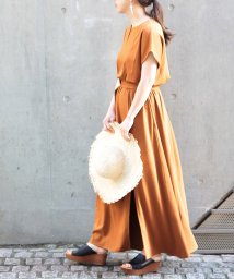 ADAM ET ROPE'(アダム　エ　ロペ)/【WEB限定】コットンモダールマキシワンピース/キャメル（25）