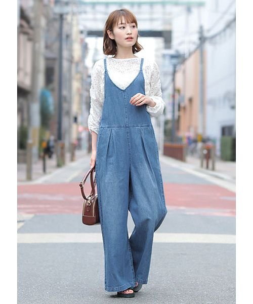 大人可愛いリボンの魅力 デニムキャミサロペット サロペット デニム オーバーオール パンツ ワイドパンツ レディースワンピースオールインワン Happy急便 By Verita Jp Happy Exp Magaseek