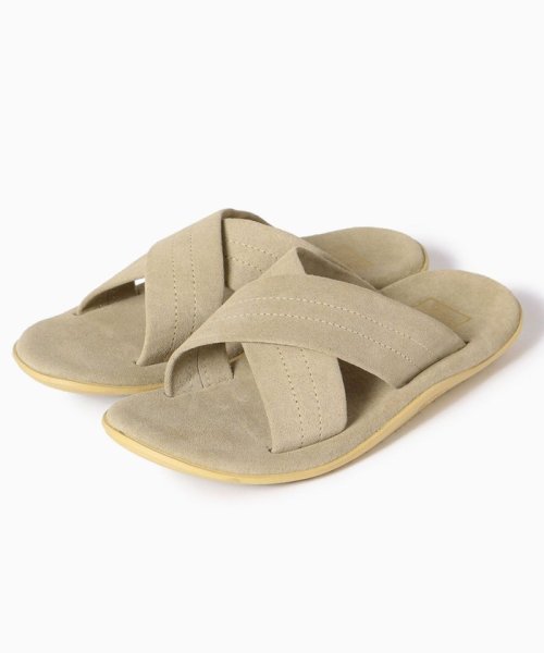 SHIPS MEN(シップス　メン)/ISLAND SLIPPER: SHIPS(シップス) 別注 クロスストラップ サンダル/ベージュ