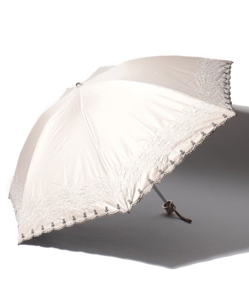 LANVIN Collection(umbrella)(ランバンコレクション（傘）)/LANVIN COLLECTION 晴雨兼用傘 ミニ傘 ラメ入り 刺繍/ベージュ