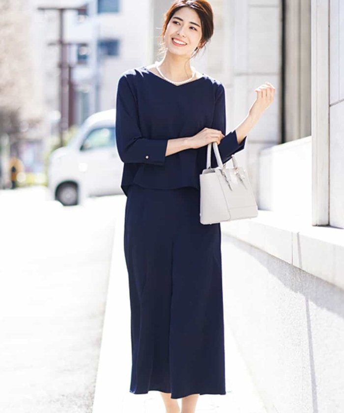 セール アー ヴェ ヴェ A V V 2点セット カフススリーブブラウスｘガウチョパンツ Web限定サイズ Magaseek