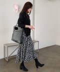N.Vogue(エヌヴォーグ)ドッキングロングニットワンピース トップス ワンピース ロング レイヤード  体系カバー ニット スカート ゆったり  冬