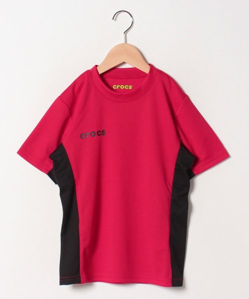 crocs(KIDS WEAR)(クロックス（キッズウェア）)/CROCSメッシュ素材半袖Tシャツ/レッド