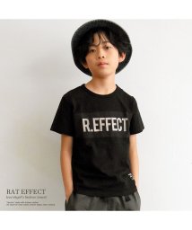 RAT EFFECT(ラット エフェクト)/リフレクタープリントナイロン切替Tシャツ/ブラック