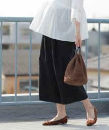 coen(coen)/【WEB限定サイズ⇒XL】フレンチリネン8分丈パンツ/BLACK