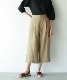 coen(coen)/【WEB限定サイズ⇒XL】フレンチリネン8分丈パンツ/BEIGE