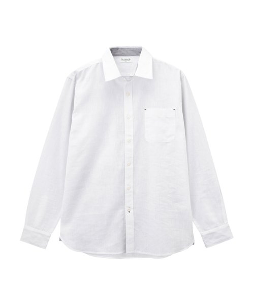 MAC HOUSE(men)(マックハウス（メンズ）)/Free Nature Linen レギュラーシャツ 391102MH/ホワイト