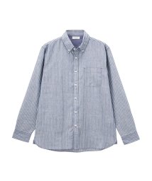 MAC HOUSE(men)(マックハウス（メンズ）)/Free Nature Linen ボタンダウンシャツ 391101MH/ネイビー