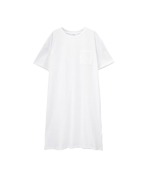 MAC HOUSE(women)(マックハウス（レディース）)/Free Nature ビッグシルエット Tシャツワンピース MH896－707/ホワイト