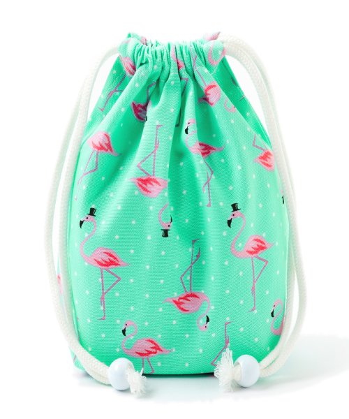 COLORFUL CANDY STYLE(カラフルキャンディスタイル)/巾着　小　コップ袋　(総柄タイプ)　ピンクフラミンゴ/ピンク