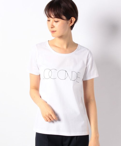 MADAM JOCONDE(マダム ジョコンダ)/【洗える】コットン天竺/ロゴプリントTシャツ/ホワイトA