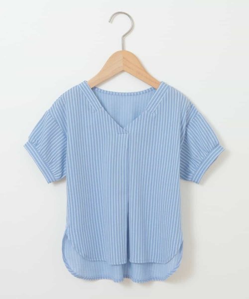 a.v.v(KID'S)(アー・ヴェ・ヴェキッズ)/[100－130]ビオレu スキッパーチュニックカットソー[WEB限定サイズ]/ライトブルー