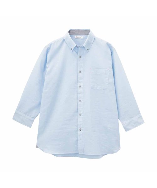 MAC HOUSE(men)(マックハウス（メンズ）)/Free Nature Linen 無地ポケット付きシャツ 391103MH/サックス