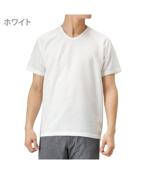 MAC HOUSE(men)(マックハウス（メンズ）)/Navy ネイビー 倍速 ドライTシャツ MH/03624SS/ホワイト