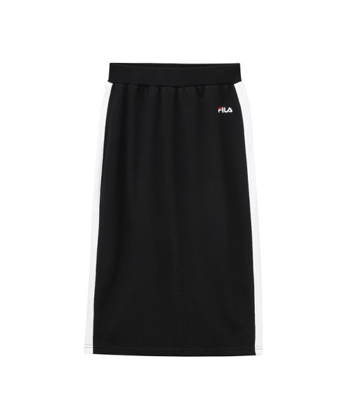 MAC HOUSE(women)(マックハウス（レディース）)/FILA フィラ ミニ裏毛サイドラインナロースカート FL1682/ブラック