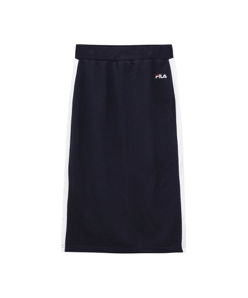 MAC HOUSE(women)(マックハウス（レディース）)/FILA フィラ ミニ裏毛サイドラインナロースカート FL1682/ネイビー