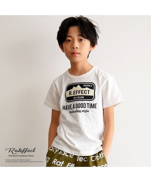 RAT EFFECT(ラット エフェクト)/マウンテンワッペンTシャツ/オフホワイト