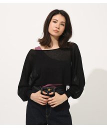 AZUL by moussy(アズールバイマウジー)/ONE－SHOULDER KNIT SET TOPS/BLK