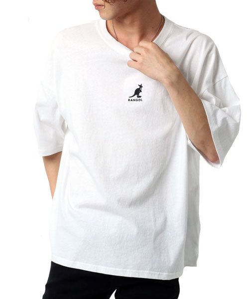 MARUKAWA(マルカワ)/【別注】【KANGOL】カンゴール ビッグシルエット ミニロゴ刺繍 半袖Tシャツ ユニセックス /ホワイト