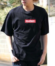 MARUKAWA(マルカワ)/【PLAYBOY】プレイボーイ ビッグシルエット ボックスロゴ 半袖Tシャツ/ブラック