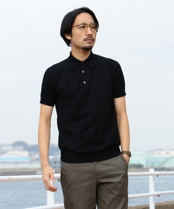 JOHN SMEDLEY　ニットポロ　ブラック