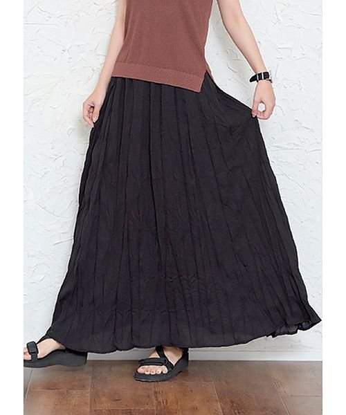 しわ加工ジョーゼットロングスカート Happy急便 By Verita Jp Happy Exp Magaseek