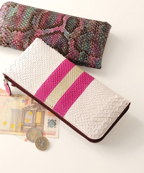 L字型 ファスナー 長財布 スペイン産 ダイヤモンド パイソン L字型 パイソン W1208976320(9295円)