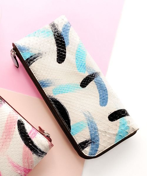 L字型 ファスナー 長財布 スペイン産 ダイヤモンド パイソン L字型 パイソン W1208976320(9295円)