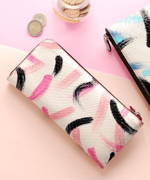 L字型 ファスナー 長財布 スペイン産 ダイヤモンド パイソン L字型 パイソン W1208976320(9295円)