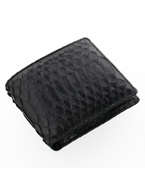 本革ダイヤモンドパイソンレザー 二つ折り財布 メンズ サンキョウショウカイ Sankyoshokai Magaseek