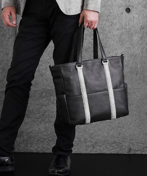 牛革 谷染めクロコダイル レザー トートバッグ 2way メンズ レディース サンキョウショウカイ Sankyoshokai Magaseek