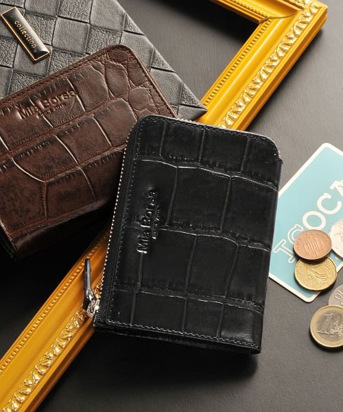 Mia Borsa クロコダイル型押し レザー カード コインケース パスケース メンズ ミアボルサ Mia Borsa Magaseek
