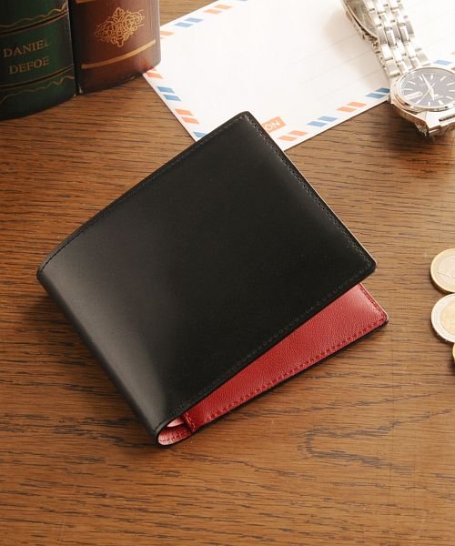 PRAIRIE(プレリー)/[PRAIRIE] コードバン 二つ折り財布  両カード/ブラック系1