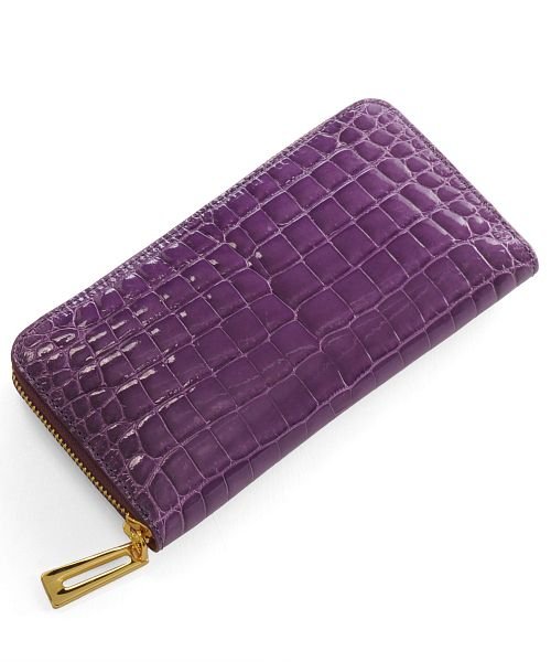 クロコダイルレザー ラウンドファスナー 長財布 シャイニング加工 サンキョウショウカイ Sankyoshokai Magaseek