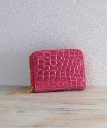 mieno(ミエノ)/[mieno] クロコダイルレザーミニ財布ゴールドタイプ/ピンク