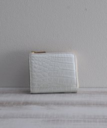 mieno(ミエノ)/[mieno] クロコダイルレザーパールミニ財布/ホワイト