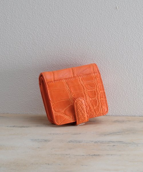 mieno(ミエノ)/[mieno] クロコダイルレザーミニ財布/オレンジ