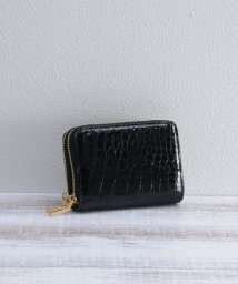 mieno(ミエノ)/[mieno] クロコダイルレザーゴールドミニ財布/ブラック